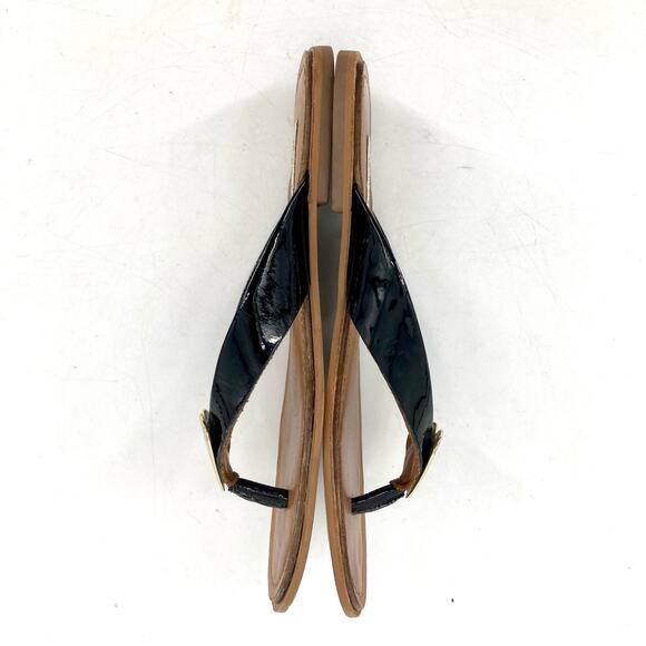 Diane Von Furstenberg: Women’s Flat Thong black leather heart sandal‎ (US5) - Picture 6 of 7